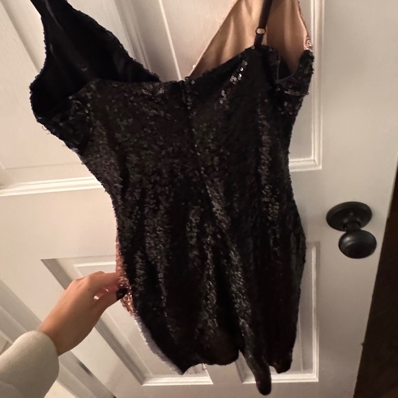Lulus Nothing But Glamour Black Multi Sequin Color Block Bodycon Dress - Size XS - Picture 3 of 3